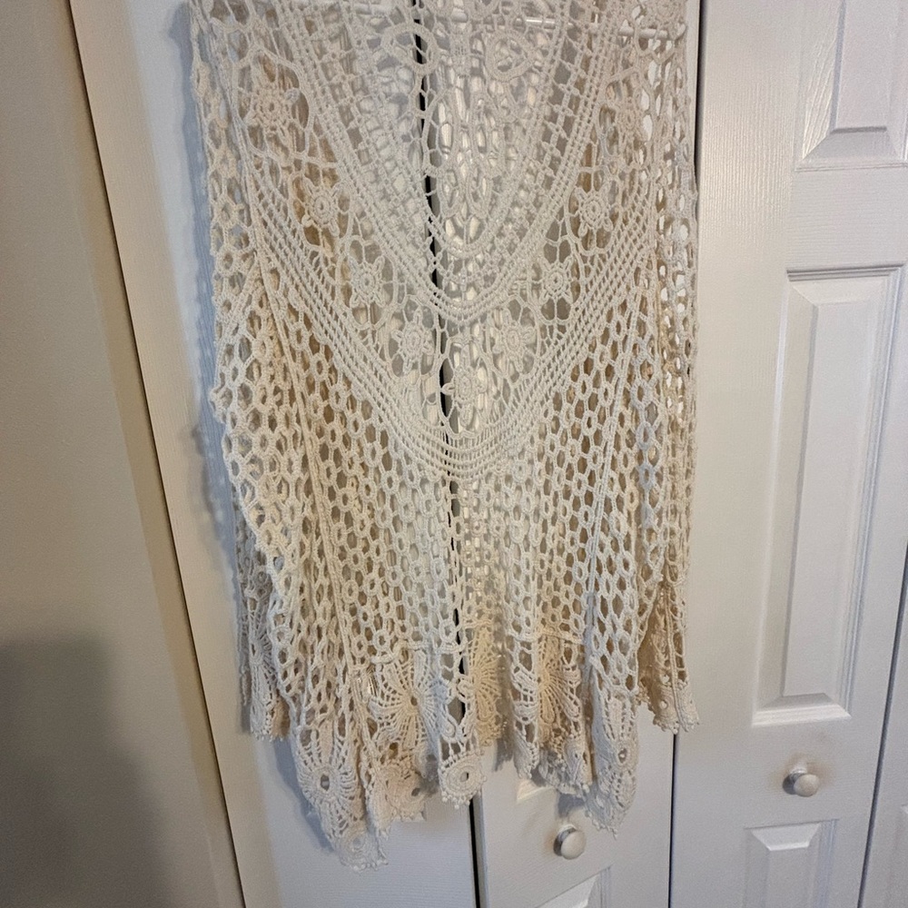 Cream Crochet Lace cardigan/cover up